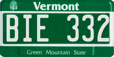 VT license plate BIE332