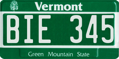 VT license plate BIE345