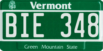 VT license plate BIE348