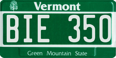 VT license plate BIE350