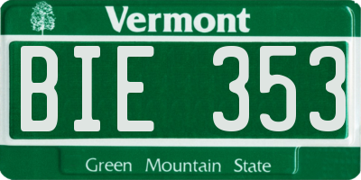 VT license plate BIE353