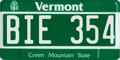 VT license plate BIE354