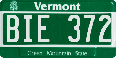 VT license plate BIE372