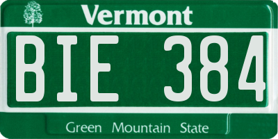 VT license plate BIE384