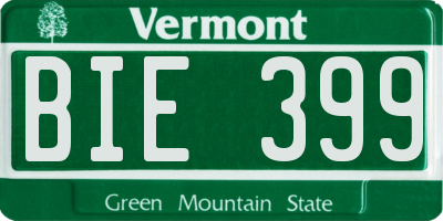 VT license plate BIE399