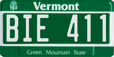 VT license plate BIE411