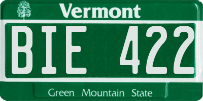 VT license plate BIE422