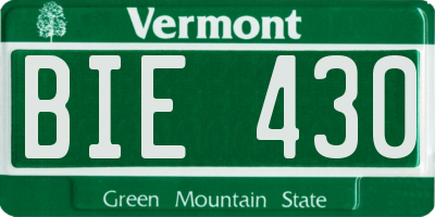 VT license plate BIE430