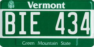 VT license plate BIE434