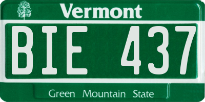 VT license plate BIE437