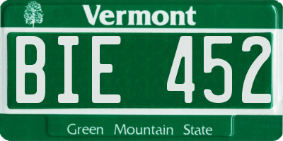 VT license plate BIE452