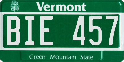 VT license plate BIE457