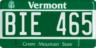 VT license plate BIE465