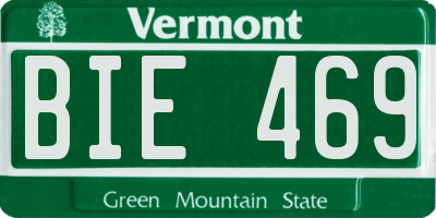 VT license plate BIE469