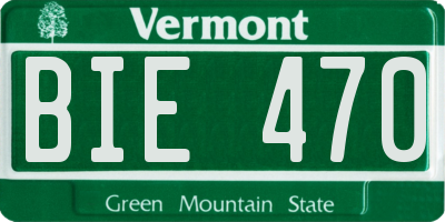 VT license plate BIE470
