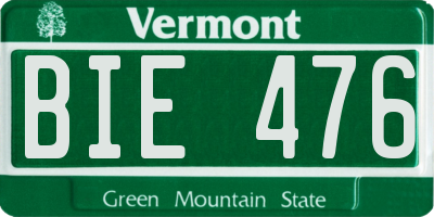 VT license plate BIE476