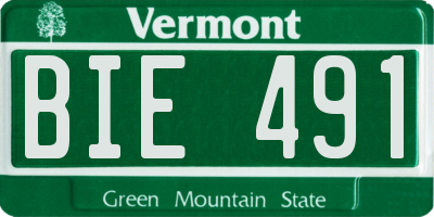 VT license plate BIE491