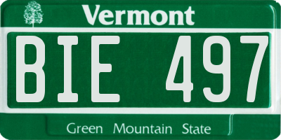 VT license plate BIE497