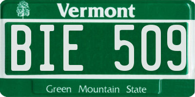 VT license plate BIE509
