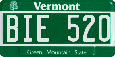 VT license plate BIE520