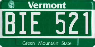 VT license plate BIE521