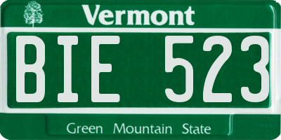 VT license plate BIE523