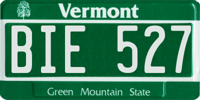 VT license plate BIE527