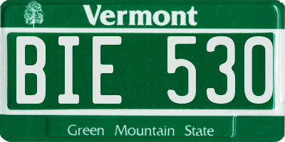 VT license plate BIE530