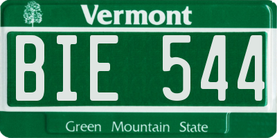 VT license plate BIE544