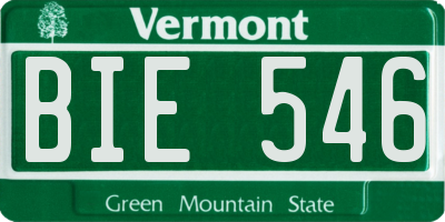 VT license plate BIE546