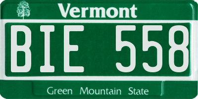 VT license plate BIE558