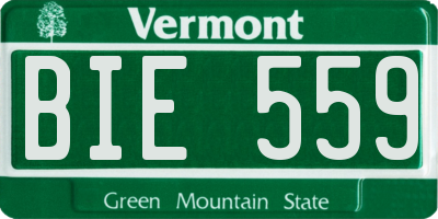 VT license plate BIE559