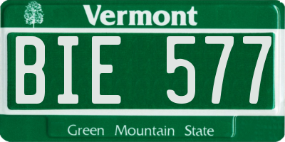 VT license plate BIE577
