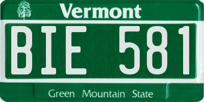 VT license plate BIE581