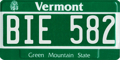 VT license plate BIE582