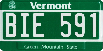 VT license plate BIE591