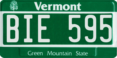 VT license plate BIE595