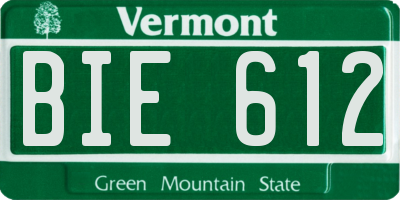 VT license plate BIE612