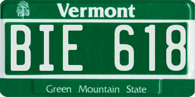 VT license plate BIE618