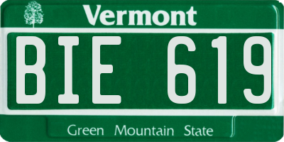 VT license plate BIE619