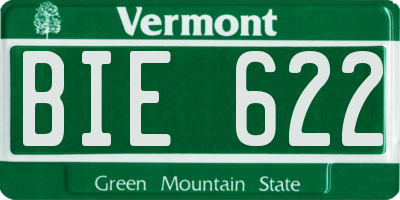 VT license plate BIE622