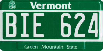 VT license plate BIE624