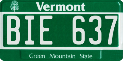 VT license plate BIE637