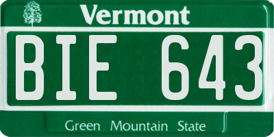 VT license plate BIE643
