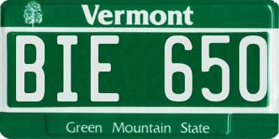 VT license plate BIE650