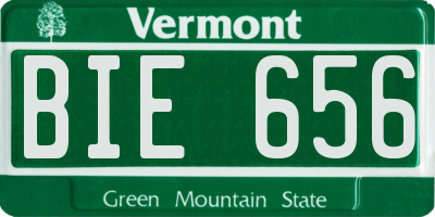 VT license plate BIE656