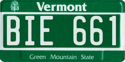 VT license plate BIE661