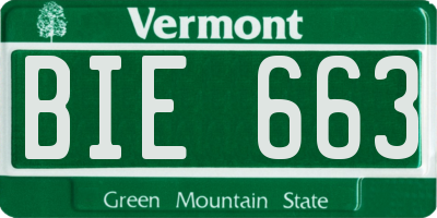VT license plate BIE663