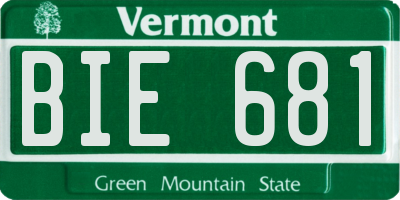 VT license plate BIE681