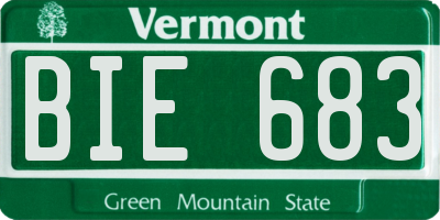 VT license plate BIE683